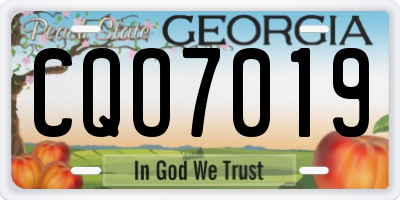 GA license plate CQO7019