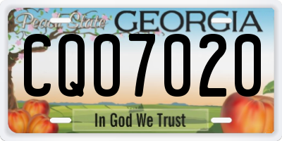 GA license plate CQO7020