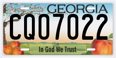 GA license plate CQO7022