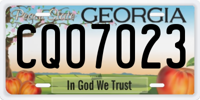GA license plate CQO7023