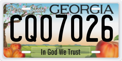 GA license plate CQO7026