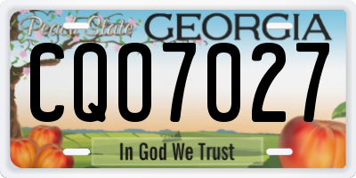 GA license plate CQO7027