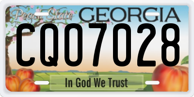 GA license plate CQO7028