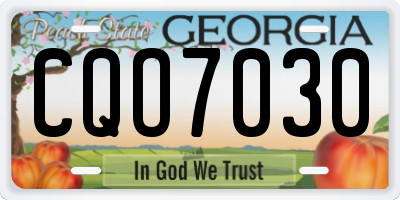 GA license plate CQO7030