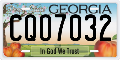 GA license plate CQO7032