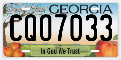 GA license plate CQO7033