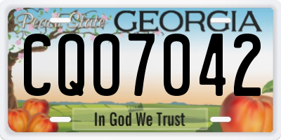 GA license plate CQO7042