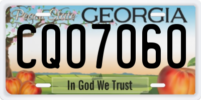 GA license plate CQO7060