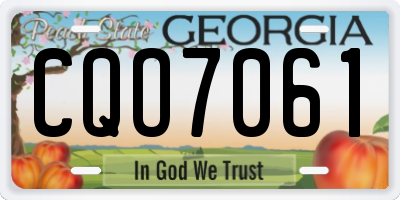 GA license plate CQO7061