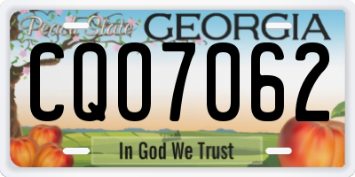 GA license plate CQO7062