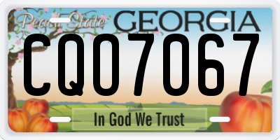 GA license plate CQO7067