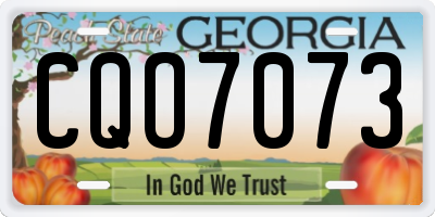 GA license plate CQO7073