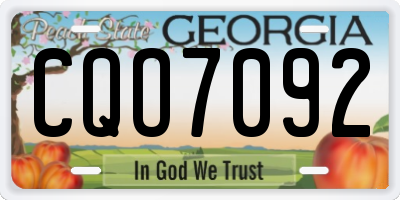GA license plate CQO7092