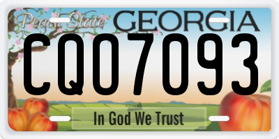 GA license plate CQO7093