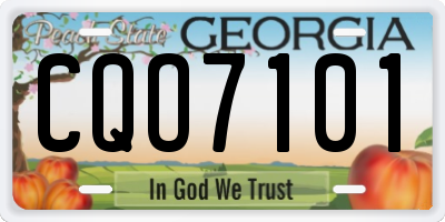 GA license plate CQO7101