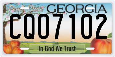 GA license plate CQO7102