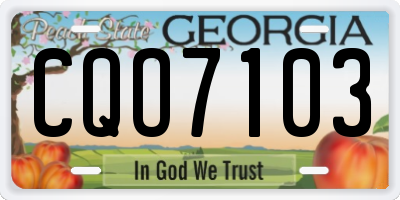 GA license plate CQO7103