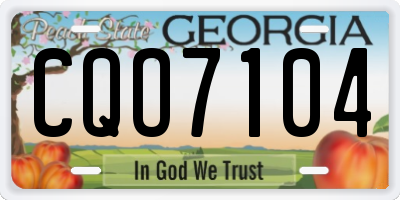 GA license plate CQO7104