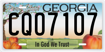 GA license plate CQO7107
