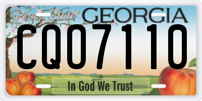 GA license plate CQO7110