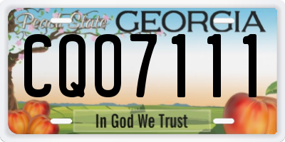 GA license plate CQO7111