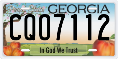 GA license plate CQO7112