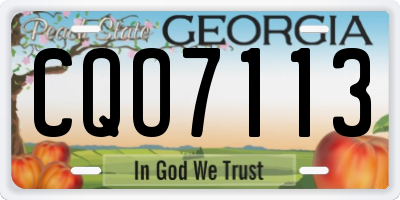 GA license plate CQO7113