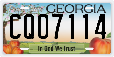 GA license plate CQO7114