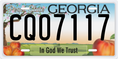 GA license plate CQO7117