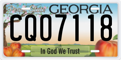 GA license plate CQO7118