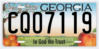 GA license plate CQO7119