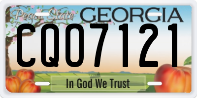 GA license plate CQO7121