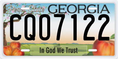 GA license plate CQO7122