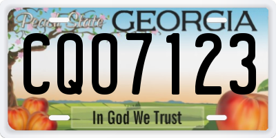 GA license plate CQO7123
