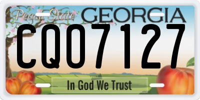 GA license plate CQO7127