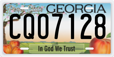 GA license plate CQO7128