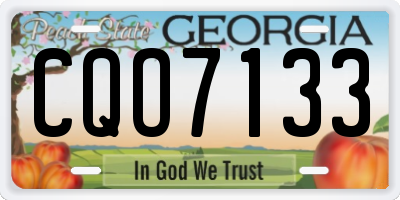 GA license plate CQO7133