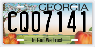 GA license plate CQO7141