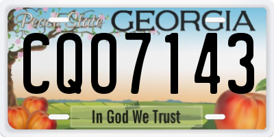 GA license plate CQO7143