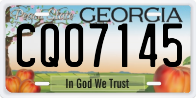 GA license plate CQO7145