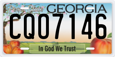 GA license plate CQO7146
