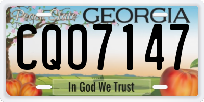 GA license plate CQO7147