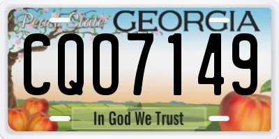 GA license plate CQO7149
