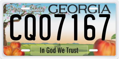 GA license plate CQO7167
