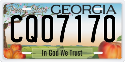 GA license plate CQO7170