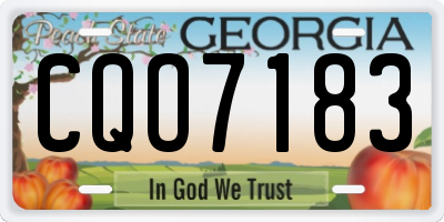 GA license plate CQO7183