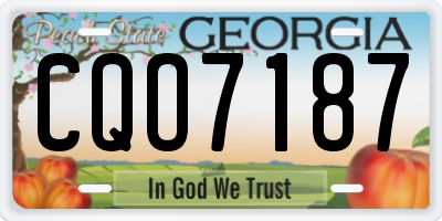 GA license plate CQO7187