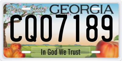 GA license plate CQO7189