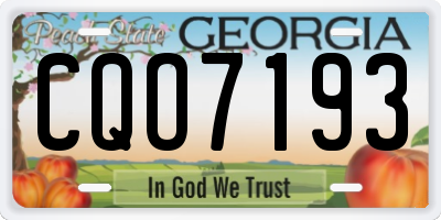 GA license plate CQO7193