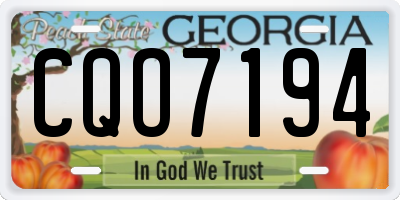 GA license plate CQO7194